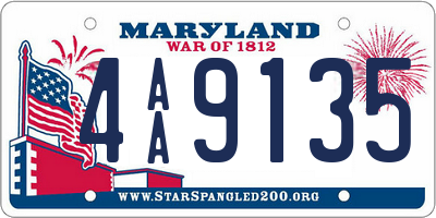 MD license plate 4AA9135