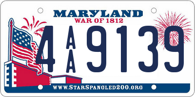 MD license plate 4AA9139