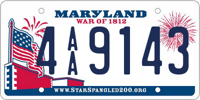 MD license plate 4AA9143