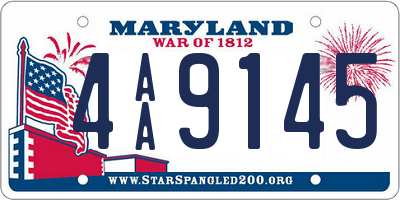 MD license plate 4AA9145