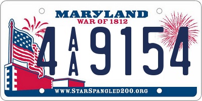 MD license plate 4AA9154