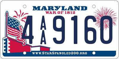 MD license plate 4AA9160