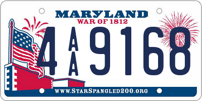 MD license plate 4AA9168