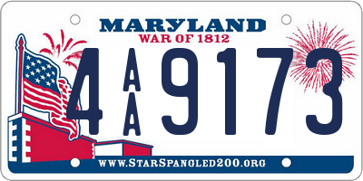 MD license plate 4AA9173