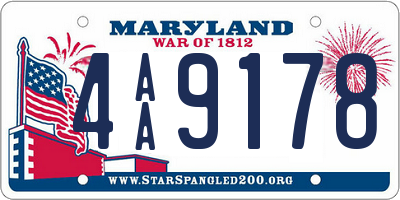 MD license plate 4AA9178