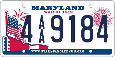 MD license plate 4AA9184