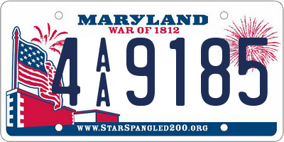 MD license plate 4AA9185