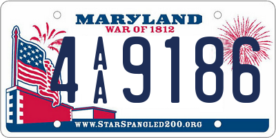 MD license plate 4AA9186