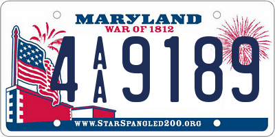 MD license plate 4AA9189