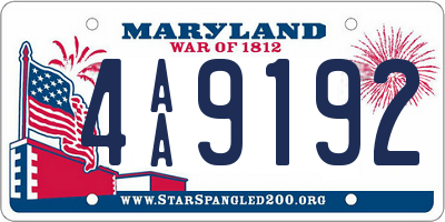 MD license plate 4AA9192