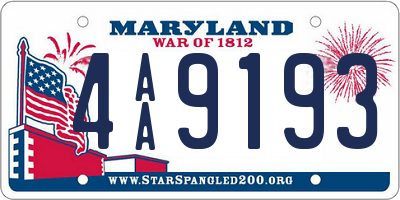 MD license plate 4AA9193