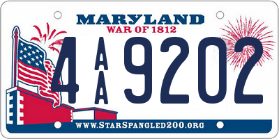 MD license plate 4AA9202