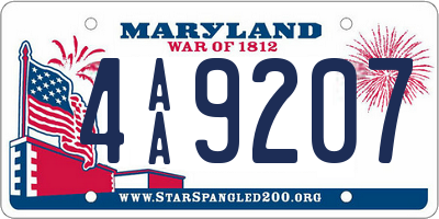 MD license plate 4AA9207