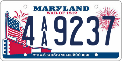 MD license plate 4AA9237