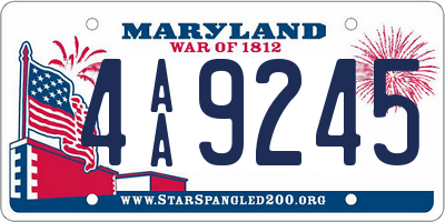 MD license plate 4AA9245