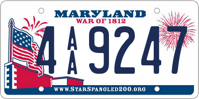 MD license plate 4AA9247