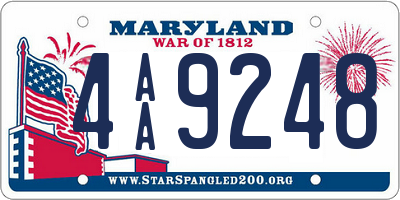 MD license plate 4AA9248