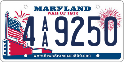 MD license plate 4AA9250