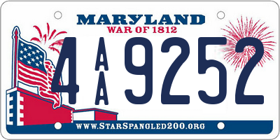 MD license plate 4AA9252