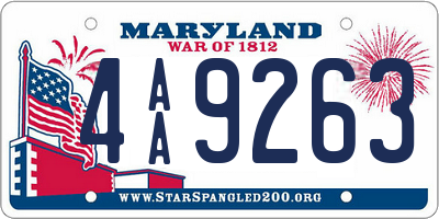 MD license plate 4AA9263