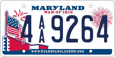 MD license plate 4AA9264