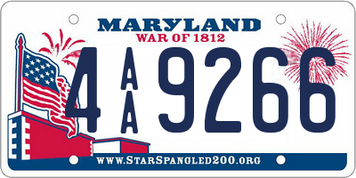 MD license plate 4AA9266