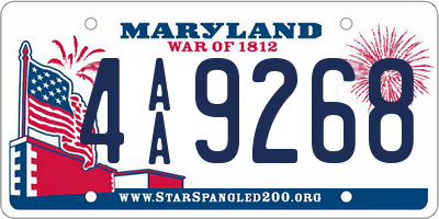 MD license plate 4AA9268
