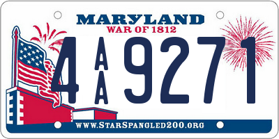 MD license plate 4AA9271