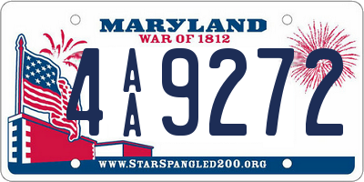 MD license plate 4AA9272