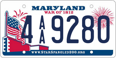 MD license plate 4AA9280