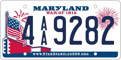 MD license plate 4AA9282