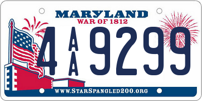 MD license plate 4AA9299