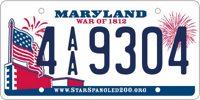 MD license plate 4AA9304