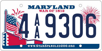 MD license plate 4AA9306