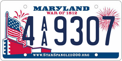 MD license plate 4AA9307