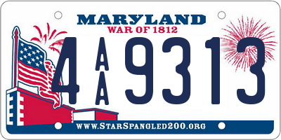 MD license plate 4AA9313