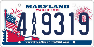 MD license plate 4AA9319