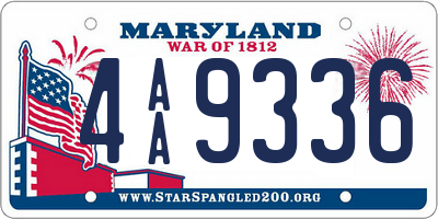 MD license plate 4AA9336