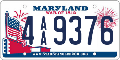 MD license plate 4AA9376