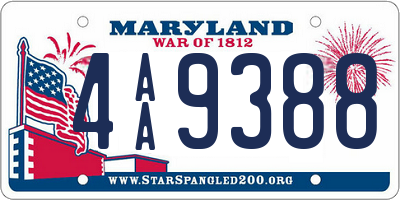MD license plate 4AA9388