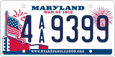 MD license plate 4AA9399