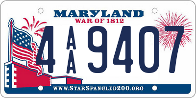 MD license plate 4AA9407