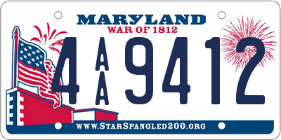 MD license plate 4AA9412