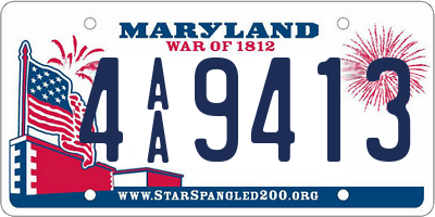 MD license plate 4AA9413