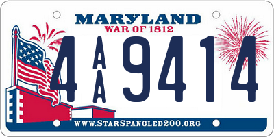 MD license plate 4AA9414
