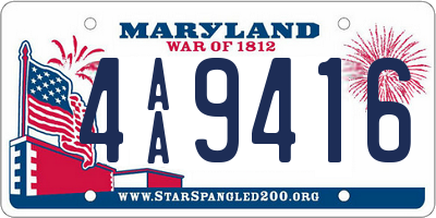 MD license plate 4AA9416