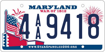 MD license plate 4AA9418