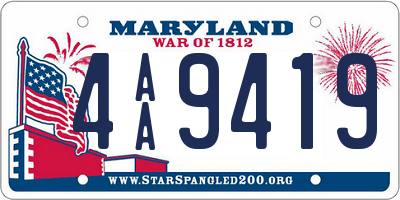 MD license plate 4AA9419