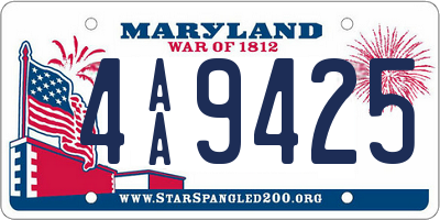 MD license plate 4AA9425