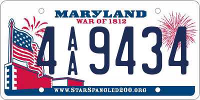 MD license plate 4AA9434